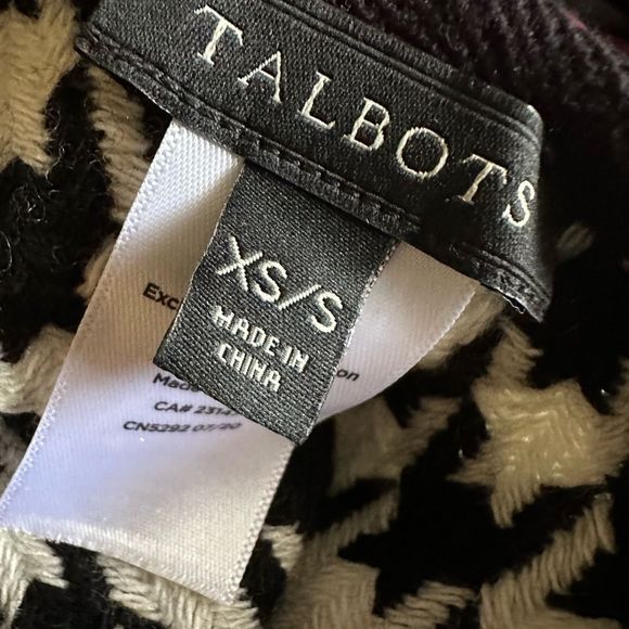 Talbots Tipped Houndstooth Ruana Wool Blend - Picture 5 of 5